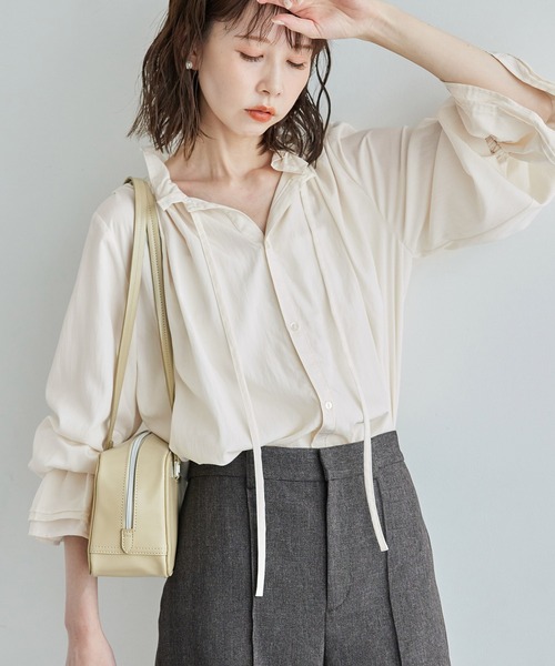 ROPE' PICNIC(ロペピクニック)の「フリルブラウス(シャツ/ブラウス・レディース・ダークブラウン/ブラック/オフホワイト・38)」の12枚目の写真