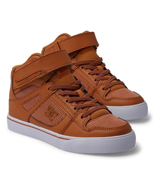 DC SHOES（ディーシーシューズ）の「Ks PURE HIGH-TOP SE/DCキッズハイカットスニーカー（スニーカー・キッズ・ホワイト×ブラック/ホワイト系その他/ブラウン・17cm/18cm/19cm/20cm/21cm/22cm/23cm/24cm/25cm）」の3枚目の写真