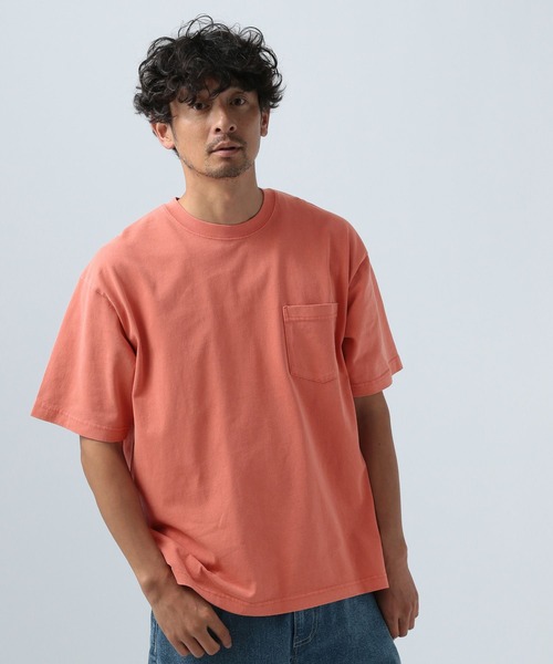 BAYFLOW（ベイフロー）の「[何枚あっても使える]ピグメントポケット半袖Tシャツ（Tシャツ/カットソー・メンズ・ホワイト/ブルー/ピンク/チャコール・MEDIUM/LARGE）」の4枚目の写真