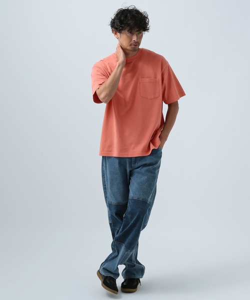 BAYFLOW（ベイフロー）の「[何枚あっても使える]ピグメントポケット半袖Tシャツ（Tシャツ/カットソー・メンズ・ホワイト/ブルー/ピンク/チャコール・MEDIUM/LARGE）」の7枚目の写真