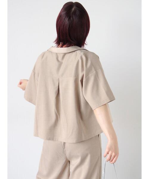ehka sopo（エヘカソポ）の「◎オープンカラーシャツ(セットアップ可)（シャツ/ブラウス・レディース・チャコールグレー/ベージュ/グリーン・F）」の7枚目の写真
