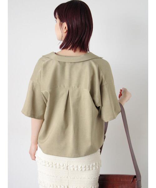 ehka sopo（エヘカソポ）の「◎オープンカラーシャツ(セットアップ可)（シャツ/ブラウス・レディース・チャコールグレー/ベージュ/グリーン・F）」の14枚目の写真