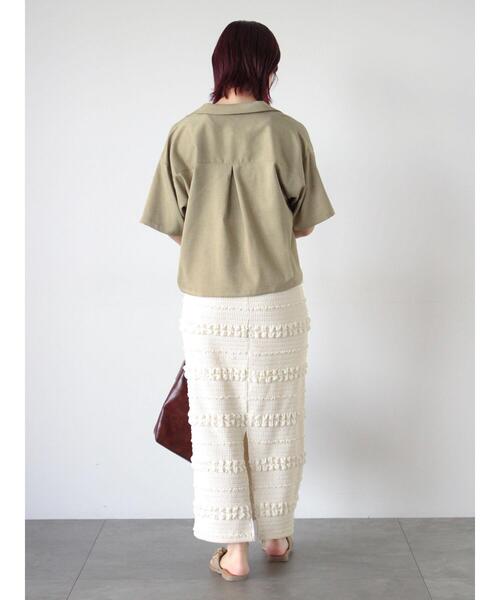 ehka sopo（エヘカソポ）の「◎オープンカラーシャツ(セットアップ可)（シャツ/ブラウス・レディース・チャコールグレー/ベージュ/グリーン・F）」の18枚目の写真