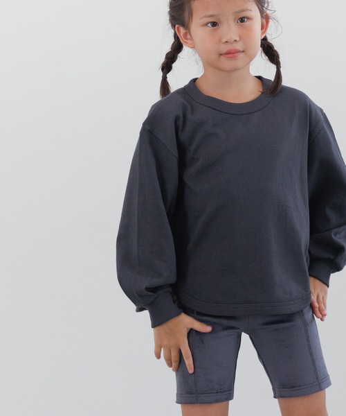 LOWRYS FARM（ローリーズファーム）の「ストレッチベロアサイクルパンツ　145486（レギンス/スパッツ・キッズ・パープル/グレー/ブラック・110cm/120cm/130cm/140cm/150cm）」の3枚目の写真