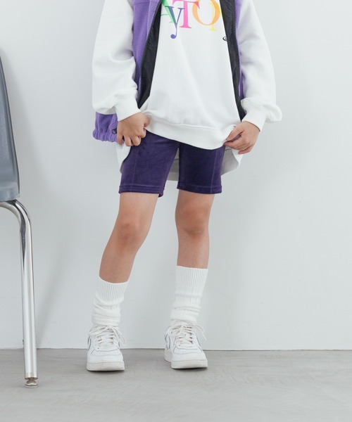 LOWRYS FARM（ローリーズファーム）の「ストレッチベロアサイクルパンツ　145486（レギンス/スパッツ・キッズ・パープル/グレー/ブラック・110cm/120cm/130cm/140cm/150cm）」の21枚目の写真