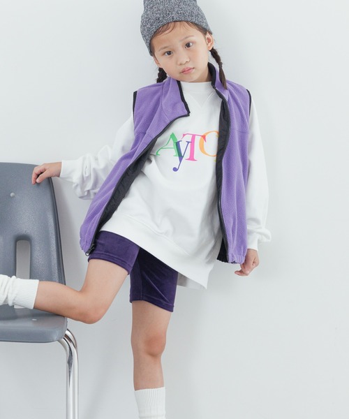 LOWRYS FARM（ローリーズファーム）の「ストレッチベロアサイクルパンツ　145486（レギンス/スパッツ・キッズ・パープル/グレー/ブラック・110cm/120cm/130cm/140cm/150cm）」の20枚目の写真