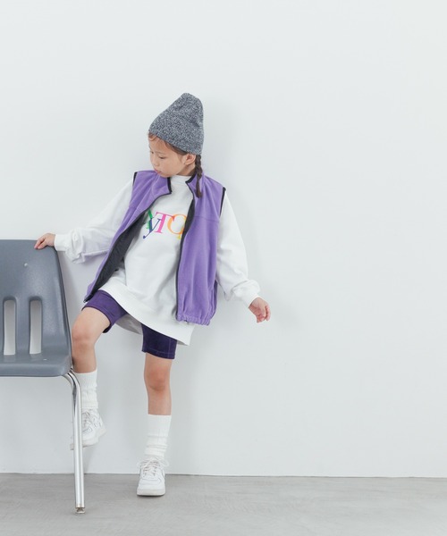 LOWRYS FARM（ローリーズファーム）の「ストレッチベロアサイクルパンツ　145486（レギンス/スパッツ・キッズ・パープル/グレー/ブラック・110cm/120cm/130cm/140cm/150cm）」の18枚目の写真