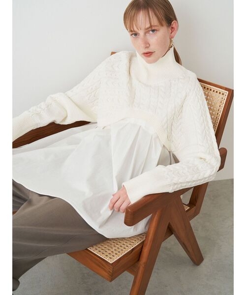 ELENDEEK（エレンディーク）の「ドッキングケーブルニット（ニット/セーター・レディース・ブラック/ネイビー/オフホワイト・FREE）」の5枚目の写真