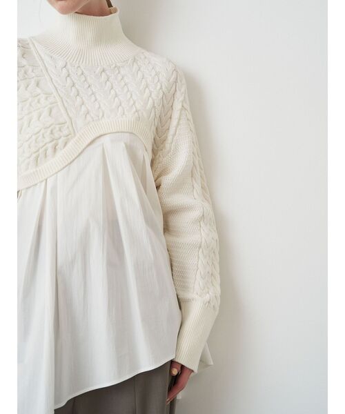 ELENDEEK（エレンディーク）の「ドッキングケーブルニット（ニット/セーター・レディース・ブラック/ネイビー/オフホワイト・FREE）」の10枚目の写真