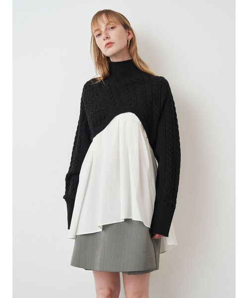 ELENDEEK（エレンディーク）の「ドッキングケーブルニット（ニット/セーター・レディース・ブラック/ネイビー/オフホワイト・FREE）」の21枚目の写真
