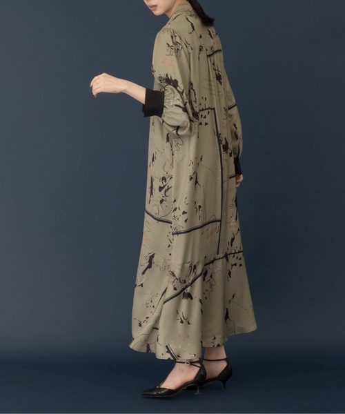 新品・限定カラー☆エイミーロウ シルエットアートpt ボウタイワンピース セール】シルエットアートptボウタイワンピース（ワンピース）｜Eimee