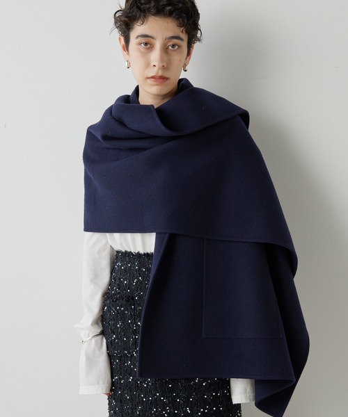 Whim Gazette ウィムガゼット リバーケープコート カシミヤ　ポンチョ Whim Gazette ウィムガゼット リバーケープコート カシミヤ