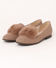フェイクファーモチーフスリッポンシューズ