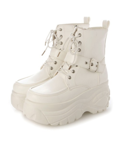DEMETER（デメテル）の「軽量 厚底ソール レースアップ スニーカーブーツ（ブーツ・レディース・ホワイト/ブラック・M/L/S/LL）」の10枚目の写真
