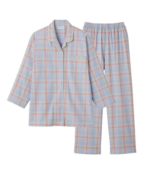 COMME CI COMME CA（コムシコムサ）の「COMME CI COMME CA/コムシコムサ　パジャマ　長袖長パンツ（ルームウェア/パジャマ・レディース・サックスブルー/ピンク・MEDIUM/LARGE/X-LARGE）」の2枚目の写真