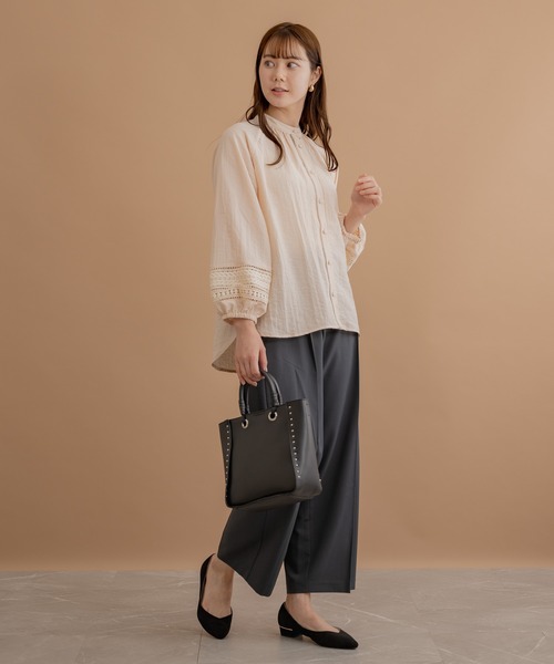 KATHARINE ROSS（キャサリンロス）の「【KATHARINE ROSS】ラインスタッズトートバッグ WEB限定（ショルダーバッグ・レディース・ブラック/グレー/モカ・MEDIUM）」の11枚目の写真