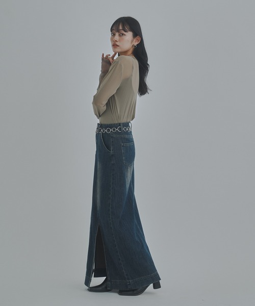 bita.(ビタ)の「ラメシアー切替トップス(Tシャツ/カットソー・レディース・チャコールグレー/ベージュ/ボルドー・FREE)」の9枚目の写真