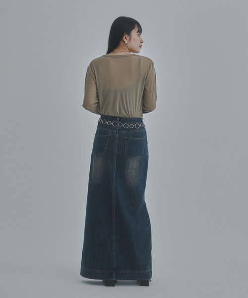 bita.(ビタ)の「ラメシアー切替トップス(Tシャツ/カットソー・レディース・チャコールグレー/ベージュ/ボルドー・FREE)」の10枚目の写真