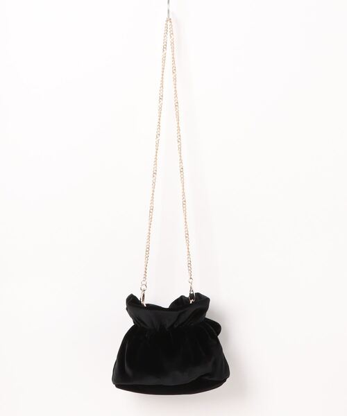 tocco closet（トッコ　クローゼット）の「【ZOZO限定】ベロアリボン巾着バッグ（ショルダーバッグ・レディース・グレー/ブラック/ワイン・M）」の4枚目の写真