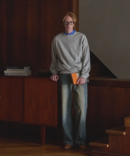 LURAKU（ルラク）の「【LURAKU】One Point Sweat / ワンポイントスウェット（スウェット・メンズ・ブラック/グレー/チャコールグレー/ブラウン・LARGE/MEDIUM）」の10枚目の写真