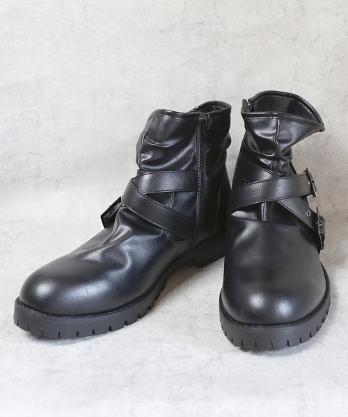 【セール】ショートドレープクロスベルトブーツ（ブーツ）｜８(eight)（エイト）