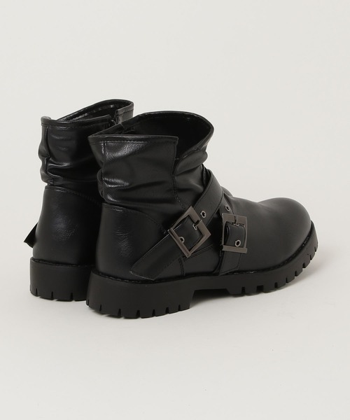 8(eight)(エイト)の「ショートドレープクロスベルトブーツ(ブーツ・メンズ・ブラック・25.5cm/26.0cm/26.5cm/27.0cm/25.0cm/28.0cm)」の3枚目の写真