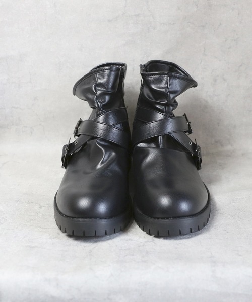 8(eight)(エイト)の「ショートドレープクロスベルトブーツ(ブーツ・メンズ・ブラック・25.5cm/26.0cm/26.5cm/27.0cm/25.0cm/28.0cm)」の14枚目の写真