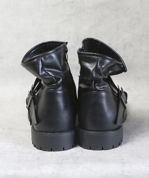 8(eight)(エイト)の「ショートドレープクロスベルトブーツ(ブーツ・メンズ・ブラック・25.5cm/26.0cm/26.5cm/27.0cm/25.0cm/28.0cm)」の16枚目の写真