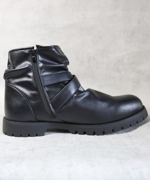 8(eight)(エイト)の「ショートドレープクロスベルトブーツ(ブーツ・メンズ・ブラック・25.5cm/26.0cm/26.5cm/27.0cm/25.0cm/28.0cm)」の13枚目の写真