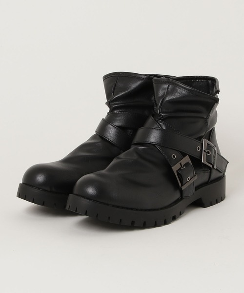 8(eight)(エイト)の「ショートドレープクロスベルトブーツ(ブーツ・メンズ・ブラック・25.5cm/26.0cm/26.5cm/27.0cm/25.0cm/28.0cm)」の8枚目の写真