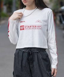 STARTER BLACK LABEL | 【t】〔STARTER BLACK LABEL〕サイドライン フロントプリント ショート丈 ロンT(Tシャツ/カットソー)