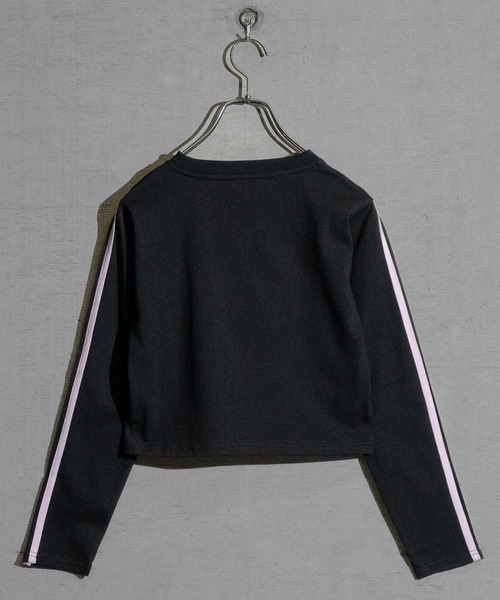 STARTER BLACK LABEL(スターターブラックレーベル)の「【t】〔STARTER BLACK LABEL〕サイドライン フロントプリント ショート丈 ロンT(Tシャツ/カットソー・レディース・ブラック/ホワイト/グリーン/ピンク・MEDIUM/LARGE)」の6枚目の写真