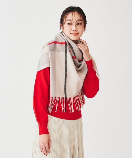 UNTITLED ウォッシャブル カシミヤストール グレンチェック セール】【手洗い可】ウールカシミヤウォッシャブルストール