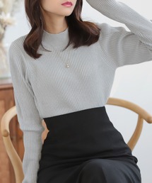 nouvellemoi | モックネックリブラメニット(ニット/セーター)