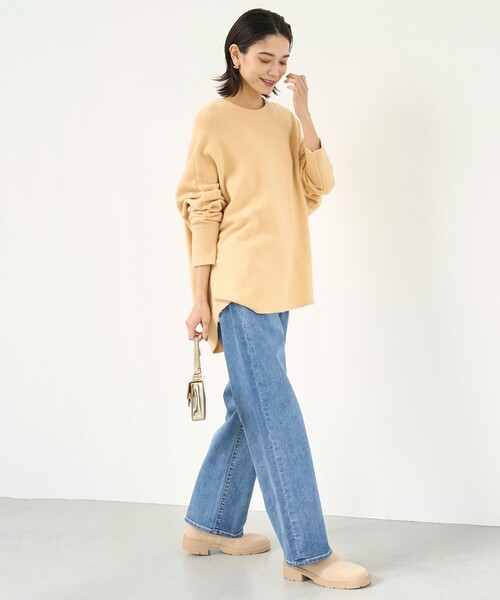 アンフィーロ 24AW ふわふわニット ラウンドヘム ニット セーター 長袖 セール】ふわふわニット ラウンドヘム（ニット/セーター）｜UNFILO