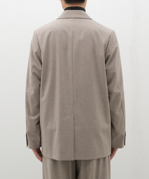 ATON（エイトン）の「ATON(エイトン) MERINO COLLEGE FLANNEL TAILORED JACKET JKAGCW0900（テーラードジャケット・メンズ・ベージュ/ブラック・4/6）」の6枚目の写真