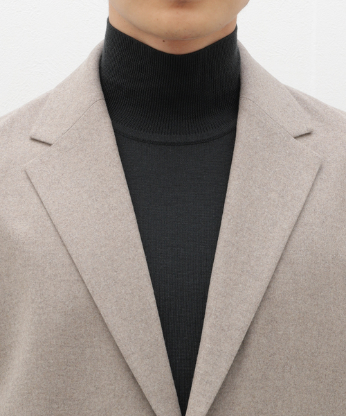 ATON（エイトン）の「ATON(エイトン) MERINO COLLEGE FLANNEL TAILORED JACKET JKAGCW0900（テーラードジャケット・メンズ・ベージュ/ブラック・4/6）」の7枚目の写真