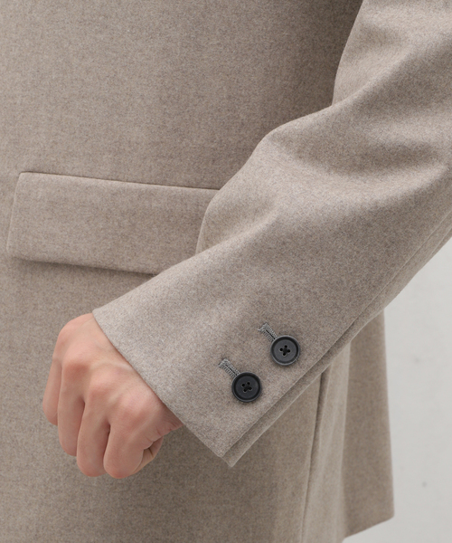 ATON（エイトン）の「ATON(エイトン) MERINO COLLEGE FLANNEL TAILORED JACKET JKAGCW0900（テーラードジャケット・メンズ・ベージュ/ブラック・4/6）」の10枚目の写真