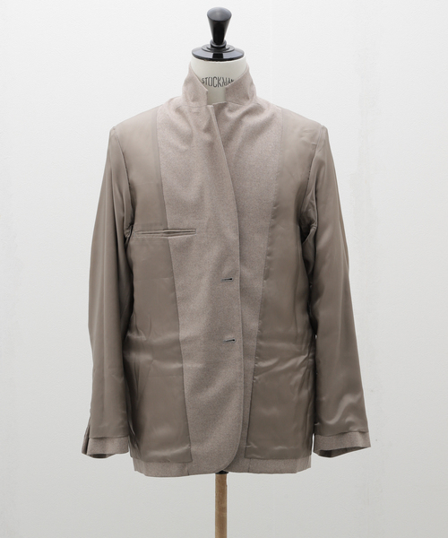 ATON（エイトン）の「ATON(エイトン) MERINO COLLEGE FLANNEL TAILORED JACKET JKAGCW0900（テーラードジャケット・メンズ・ベージュ/ブラック・4/6）」の15枚目の写真