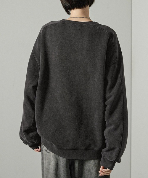 Alfred Alex(アルフレッドアレックス)の「【Alfred Alex】ヴィンテージメイクデザイン ケミカルウォッシュダメージパッチロゴスウェット(スウェット・メンズ・ブルー/ブラック/グレイッシュベージュ・M/L)」の19枚目の写真