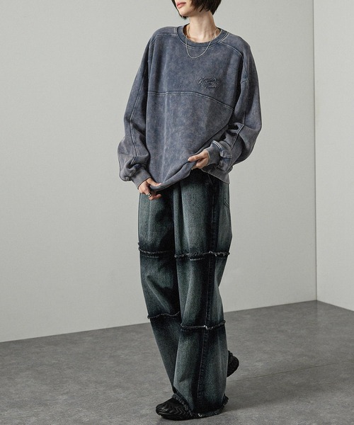 Alfred Alex】ヴィンテージメイクデザイン ケミカルウォッシュダメージ