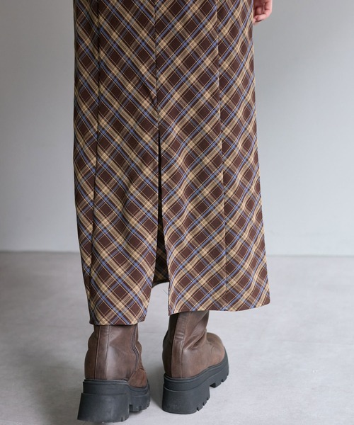 OLIVE des OLIVE（オリーブデオリーブ）の「ドロストリボンチェックナロースカート（スカート・レディース・ブルー/ブラウン・FREE）」の16枚目の写真