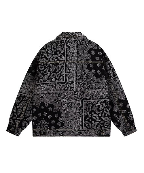 ペイズリー柄デニムビッグGジャン(NEZ)（デニムジャケット）｜almo