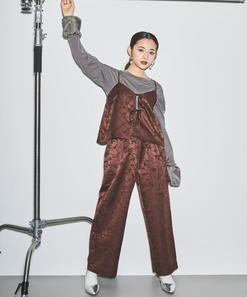 tarin arin(タリンアリン)の「【150㎝前後の小柄さんサイズ】ジャガードスラックス(スラックス・レディース・ブラウン/ブラック/ベージュ・S/XS)」の18枚目の写真
