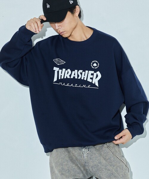 【セール】限定展開 THRASHER×FREAK'S STORE /スラッシャー 別注 ゲームシャツデザイン クルーネック スウェット（スウェット）｜FREAK'S STORE（フリークスストア）