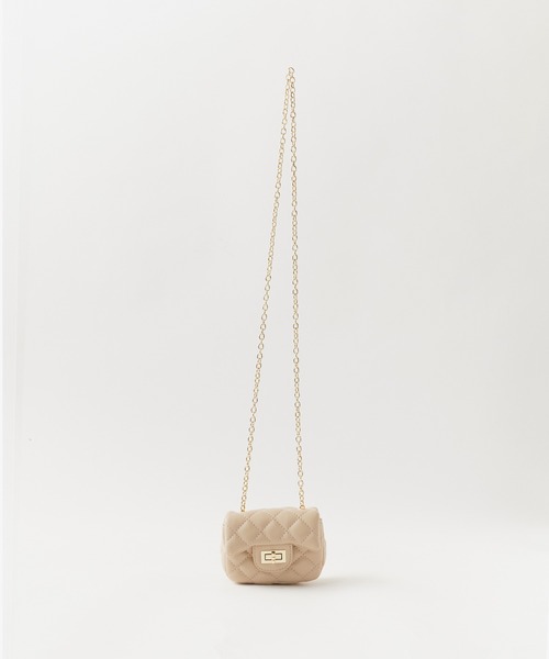 Chick（チック）の「Square Chain Quilted Mini Bag / スクエアチェーンキルティングミニバッグ（ハンドバッグ・レディース・ブルー/カーキ/ブラック/パープル/ホワイト・FREE）」の3枚目の写真