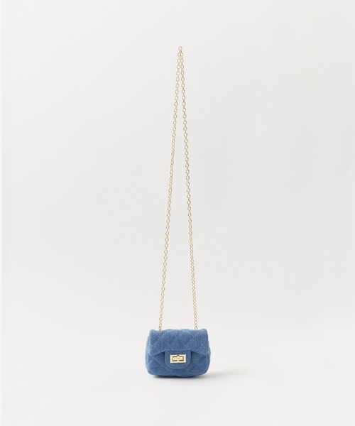 Chick（チック）の「Square Chain Quilted Mini Bag / スクエアチェーンキルティングミニバッグ（ハンドバッグ・レディース・ブルー/カーキ/ブラック/パープル/ホワイト・FREE）」の4枚目の写真