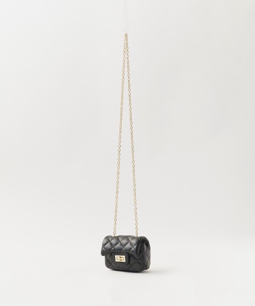 Chick（チック）の「Square Chain Quilted Mini Bag / スクエアチェーンキルティングミニバッグ（ハンドバッグ・レディース・ブルー/カーキ/ブラック/パープル/ホワイト・FREE）」の2枚目の写真