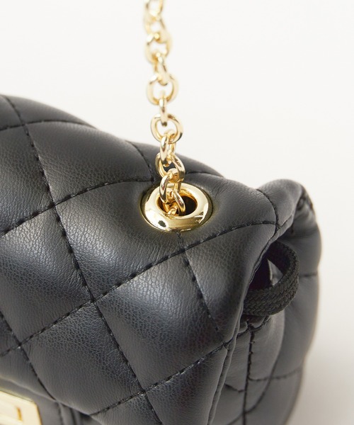 Chick（チック）の「Square Chain Quilted Mini Bag / スクエアチェーンキルティングミニバッグ（ハンドバッグ・レディース・ブルー/カーキ/ブラック/パープル/ホワイト・FREE）」の17枚目の写真