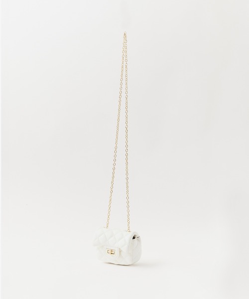 Chick（チック）の「Square Chain Quilted Mini Bag / スクエアチェーンキルティングミニバッグ（ハンドバッグ・レディース・ブルー/カーキ/ブラック/パープル/ホワイト・FREE）」の6枚目の写真